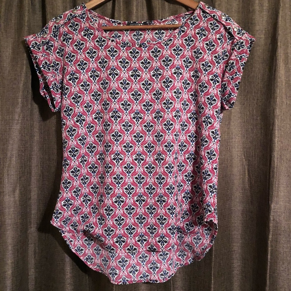 💙Papermoon Tordsen Button Detail Blouse - SP - Pink/Blue/Black💙